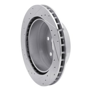 Cadillac Escalade Brake Rotor (1) - Rear Right - R1 Concepts - Drilled & Slotted - Silver - `00-`14